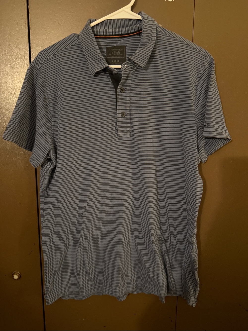 Abercrombie & Fitch Blue Thin-Striped Men's Polo